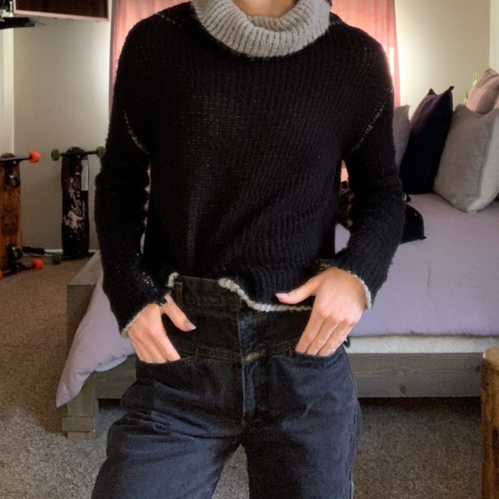 black sweater
